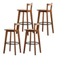 Modern Solid Wood Bar Stool Low Back Counter Stool for Restaurant
