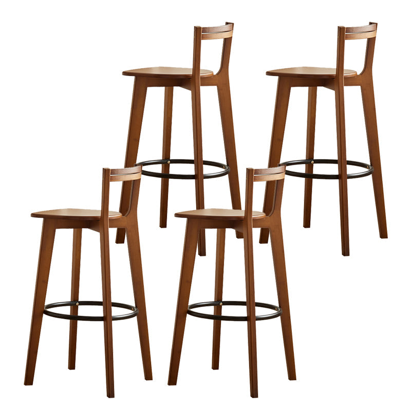 Modern Solid Wood Bar Stool Low Back Counter Stool for Restaurant