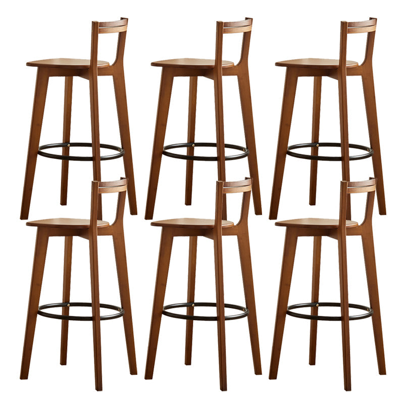 Modern Solid Wood Bar Stool Low Back Counter Stool for Restaurant