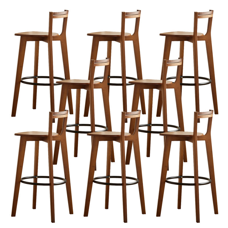 Modern Solid Wood Bar Stool Low Back Counter Stool for Restaurant