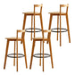 Modern Solid Wood Bar Stool Low Back Counter Stool for Restaurant