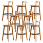 Modern Solid Wood Bar Stool Low Back Counter Stool for Restaurant
