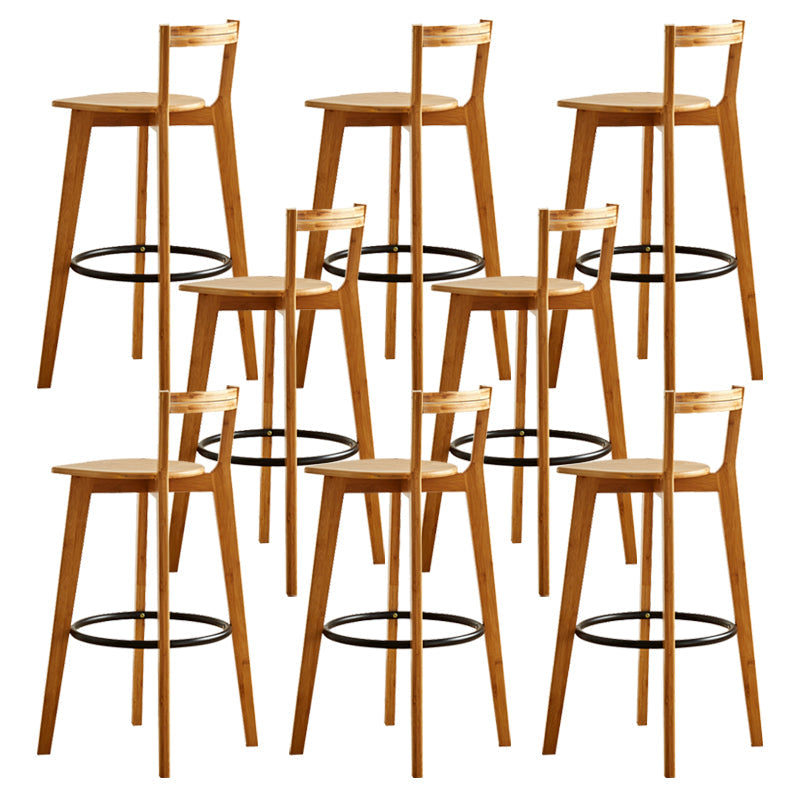 Modern Solid Wood Bar Stool Low Back Counter Stool for Restaurant