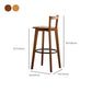 Modern Solid Wood Bar Stool Low Back Counter Stool for Restaurant