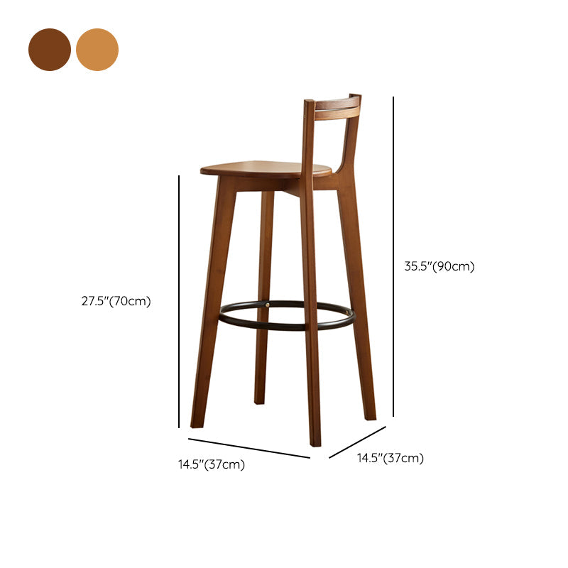 Modern Solid Wood Bar Stool Low Back Counter Stool for Restaurant