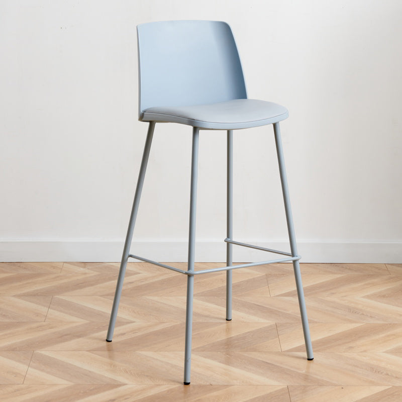 Taburete de bar de metal de estilo moderno, taburete de mostrador con respaldo de plástico para Bristol