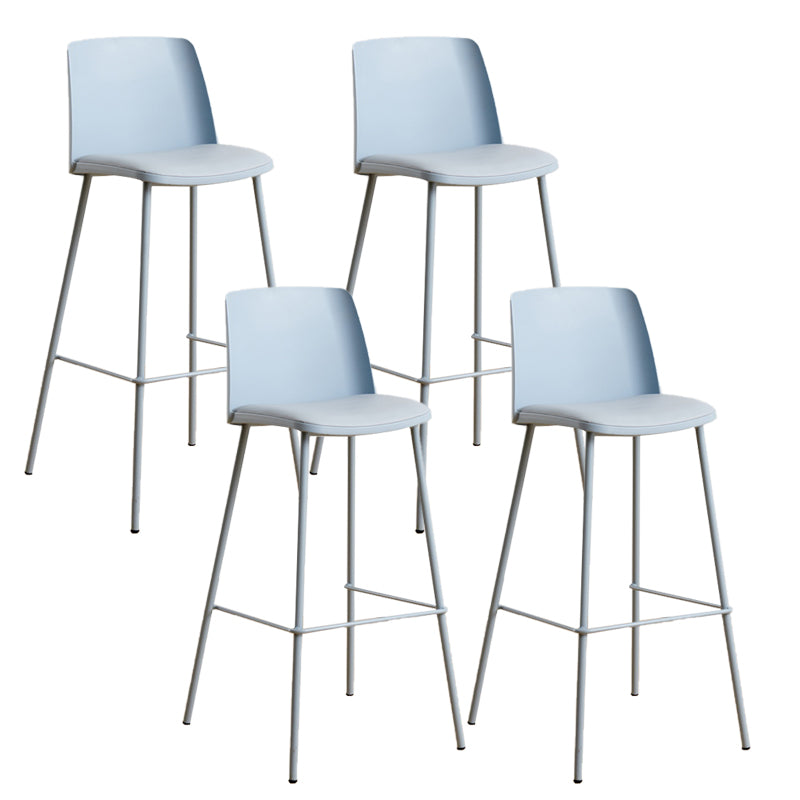 Taburete de bar de metal de estilo moderno, taburete de mostrador con respaldo de plástico para Bristol