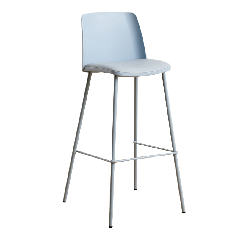 Taburete de bar de metal de estilo moderno, taburete de mostrador con respaldo de plástico para Bristol