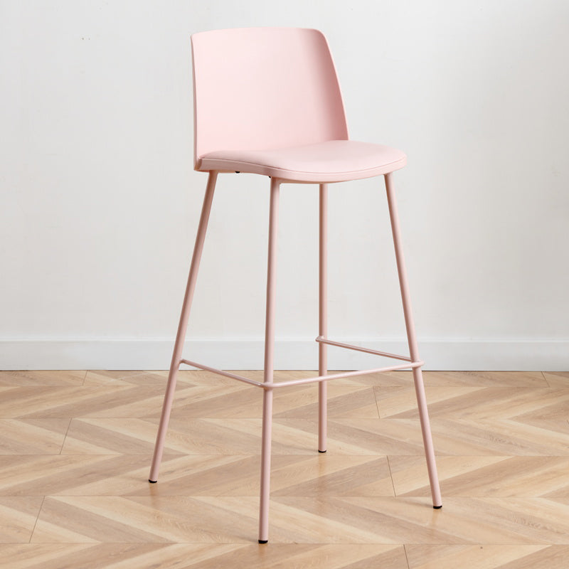 Taburete de bar de metal de estilo moderno, taburete de mostrador con respaldo de plástico para Bristol
