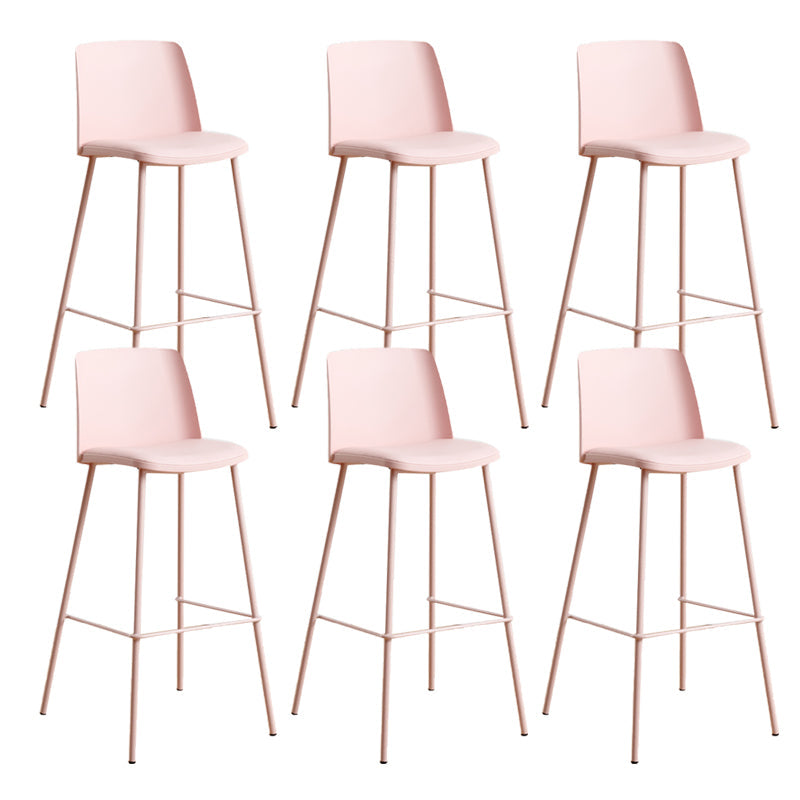 Taburete de bar de metal de estilo moderno, taburete de mostrador con respaldo de plástico para Bristol
