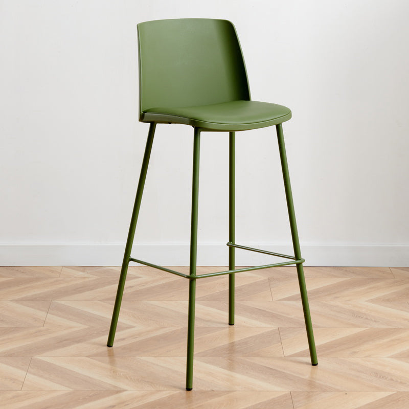 Taburete de bar de metal de estilo moderno, taburete de mostrador con respaldo de plástico para Bristol