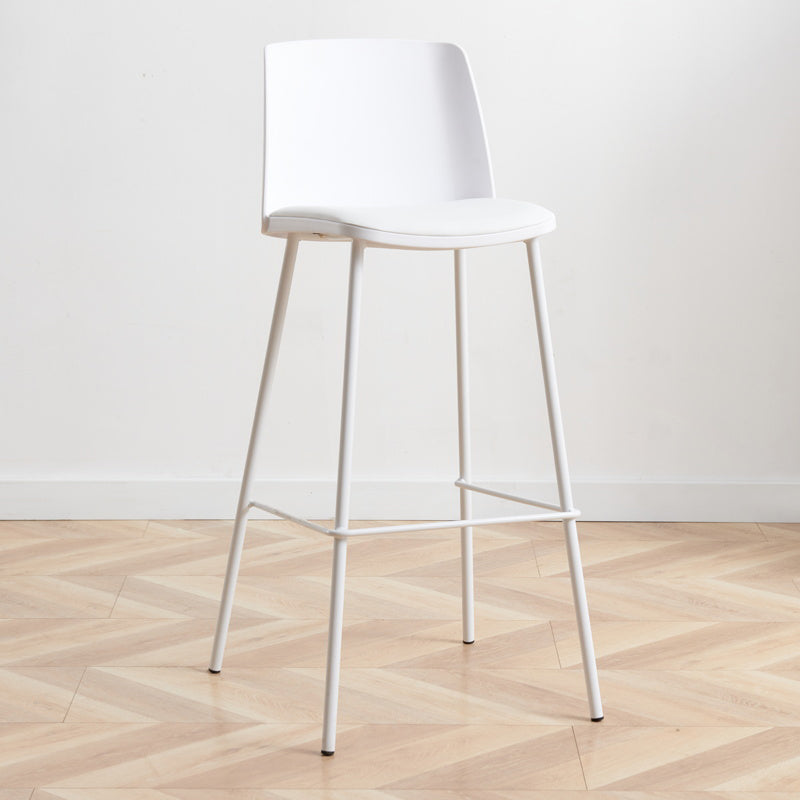 Taburete de bar de metal de estilo moderno, taburete de mostrador con respaldo de plástico para Bristol