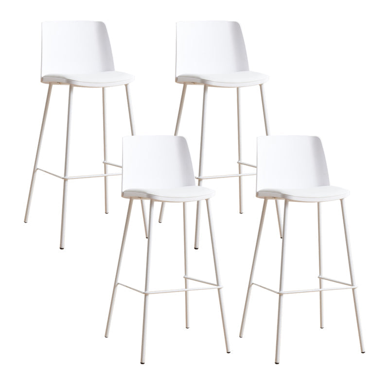 Taburete de bar de metal de estilo moderno, taburete de mostrador con respaldo de plástico para Bristol