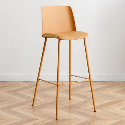 Taburete de bar de metal de estilo moderno, taburete de mostrador con respaldo de plástico para Bristol