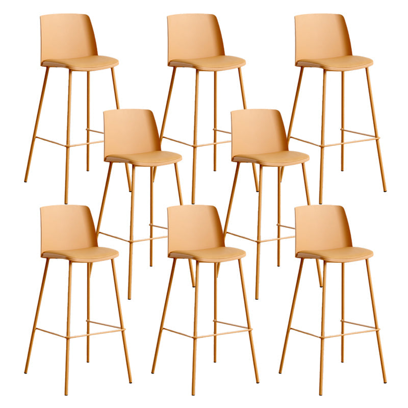 Taburete de bar de metal de estilo moderno, taburete de mostrador con respaldo de plástico para Bristol