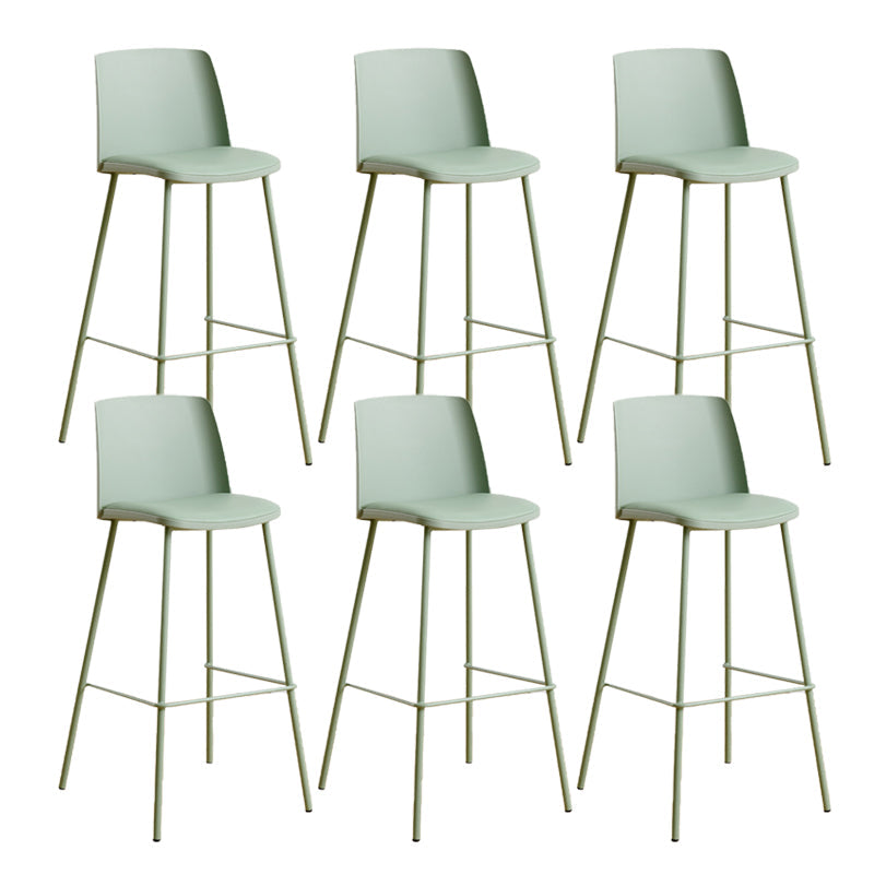 Taburete de bar de metal de estilo moderno, taburete de mostrador con respaldo de plástico para Bristol