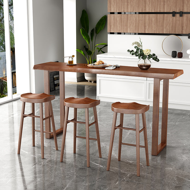 Taburete de bar moderno de madera maciza, taburete sin respaldo para restaurante