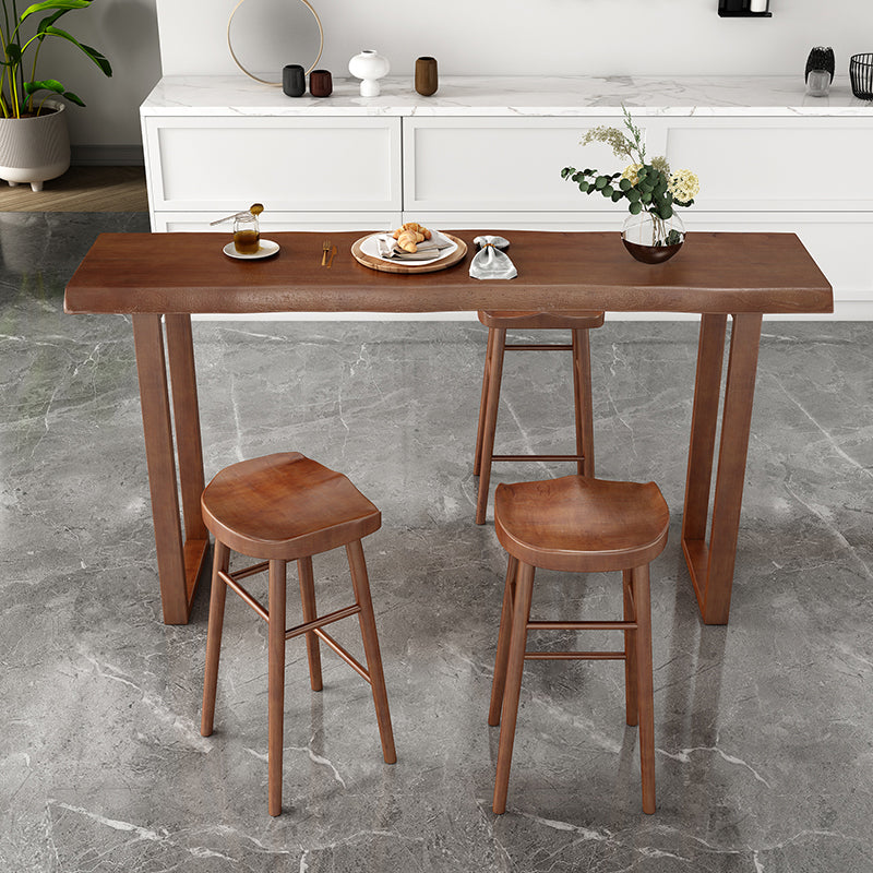 Taburete de bar moderno de madera maciza, taburete sin respaldo para restaurante