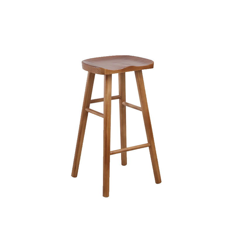 Taburete de bar moderno de madera maciza, taburete sin respaldo para restaurante