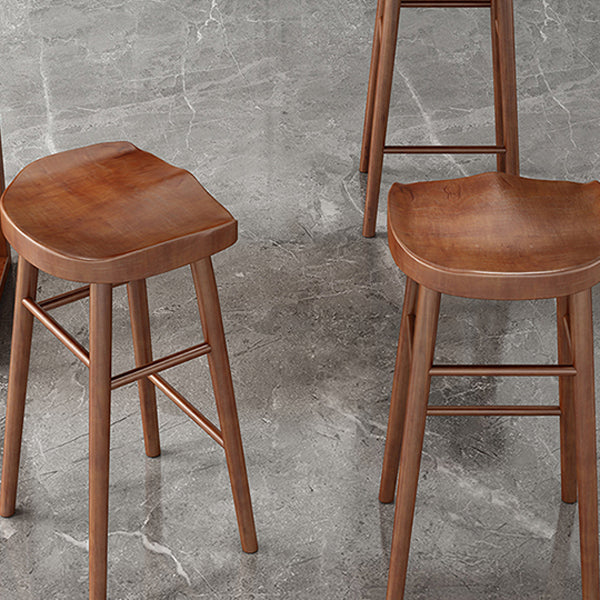 Taburete de bar moderno de madera maciza, taburete sin respaldo para restaurante