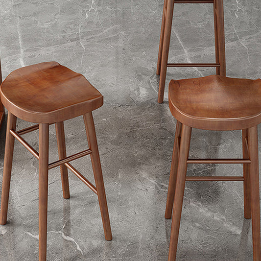 Modern Solid Wood Bar Stool Backless Counter Stool for Restaurant