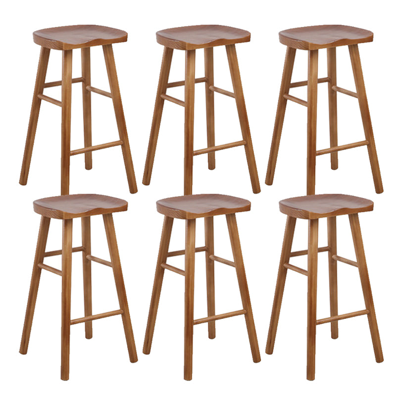 Taburete de bar moderno de madera maciza, taburete sin respaldo para restaurante