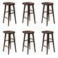 Industrial Solid Wood Bar Stool Backless Counter Stool for Restaurant and Bristol Brown 6 Piece Set Bar Stool(29"H) Clearhalo 'Bar Furniture' 'Bar Stools' 'bar_stools' 'furn' 'furn_bar_stools' 'Furniture' 'Kitchen & Dining Furniture' 6472544