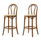 Contemporary Wood Bar Stool Armless Round Rattan Seat for Living Room Walnut 2 Piece Set Clearhalo 'Bar Furniture' 'Bar Stools' 'bar_stools' 'furn' 'furn_bar_stools' 'Furniture' 'Kitchen & Dining Furniture' 6472569