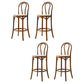 Contemporary Wood Bar Stool Armless Round Rattan Seat for Living Room Walnut 4 Piece Set Clearhalo 'Bar Furniture' 'Bar Stools' 'bar_stools' 'furn' 'furn_bar_stools' 'Furniture' 'Kitchen & Dining Furniture' 6472570