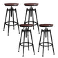 Metal Adjustable Height Bar Stool Armless Round Upholstered Bar Stool Wood 4 Piece Set Backless Clearhalo 'Bar Furniture' 'Bar Stools' 'bar_stools' 'furn' 'furn_bar_stools' 'Furniture' 'Kitchen & Dining Furniture' 6472724