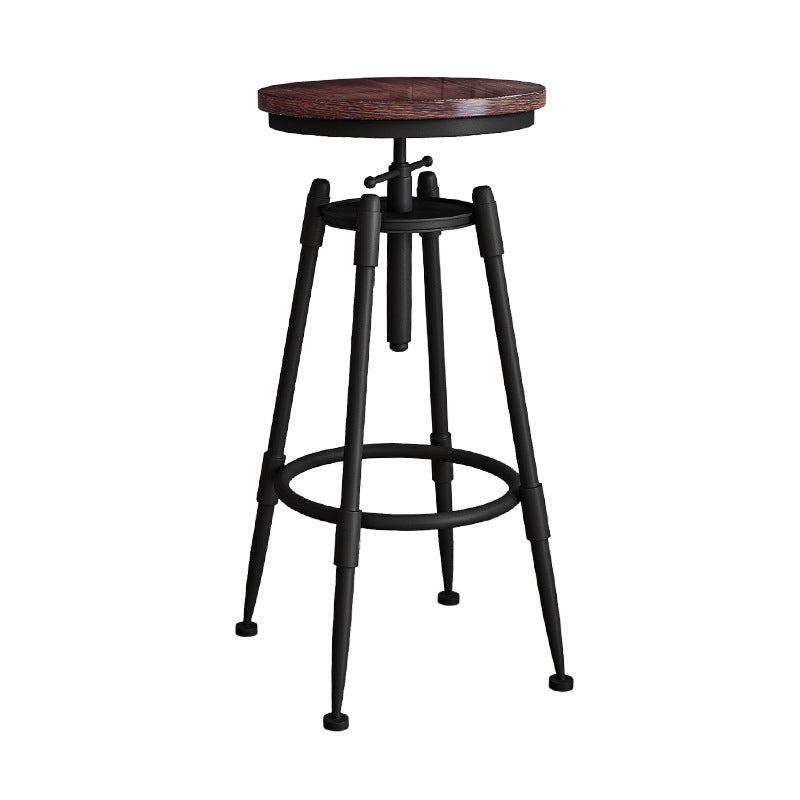Metal Adjustable Height Bar Stool Armless Round Upholstered Bar Stool Wood 1 Piece Backless Clearhalo 'Bar Furniture' 'Bar Stools' 'bar_stools' 'furn' 'furn_bar_stools' 'Furniture' 'Kitchen & Dining Furniture' 6472729