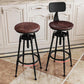 Metal Adjustable Height Bar Stool Armless Round Upholstered Bar Stool Clearhalo 'Bar Furniture' 'Bar Stools' 'bar_stools' 'furn' 'furn_bar_stools' 'Furniture' 'Kitchen & Dining Furniture' 6472731