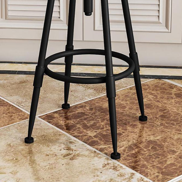 Metal Adjustable Height Bar Stool Armless Round Upholstered Bar Stool Clearhalo 'Bar Furniture' 'Bar Stools' 'bar_stools' 'furn' 'furn_bar_stools' 'Furniture' 'Kitchen & Dining Furniture' 6472734