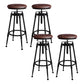 Metal Adjustable Height Bar Stool Armless Round Upholstered Bar Stool Leather 4 Piece Set Backless Clearhalo 'Bar Furniture' 'Bar Stools' 'bar_stools' 'furn' 'furn_bar_stools' 'Furniture' 'Kitchen & Dining Furniture' 6472739