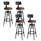 Metal Adjustable Height Bar Stool Armless Round Upholstered Bar Stool Leather 4 Piece Set Low Back Clearhalo 'Bar Furniture' 'Bar Stools' 'bar_stools' 'furn' 'furn_bar_stools' 'Furniture' 'Kitchen & Dining Furniture' 6472743