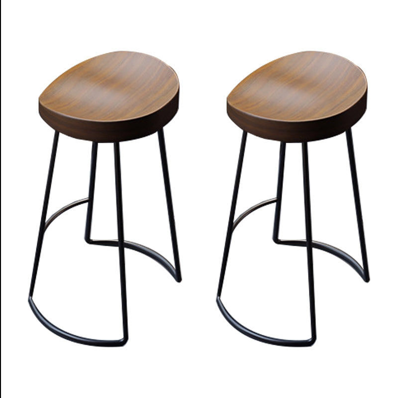 Solid Wood Dining Stools Contemporary Bar Stools with Footrest Backless 2 Piece Set Clearhalo 'Bar Furniture' 'Bar Stools' 'bar_stools' 'furn' 'furn_bar_stools' 'Furniture' 'Kitchen & Dining Furniture' 6472749