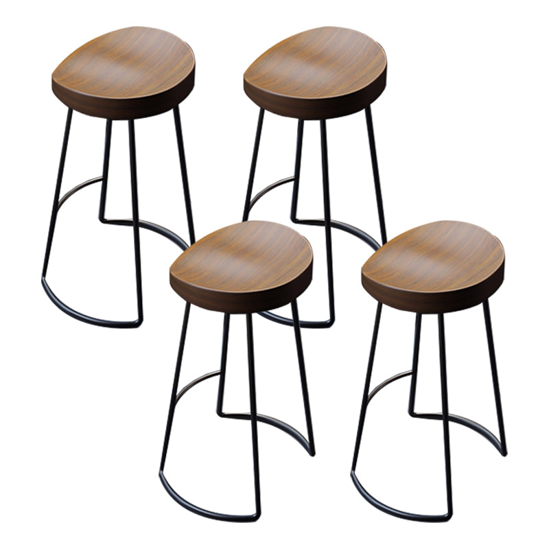 Solid Wood Dining Stools Contemporary Bar Stools with Footrest Backless 4 Piece Set Clearhalo 'Bar Furniture' 'Bar Stools' 'bar_stools' 'furn' 'furn_bar_stools' 'Furniture' 'Kitchen & Dining Furniture' 6472750