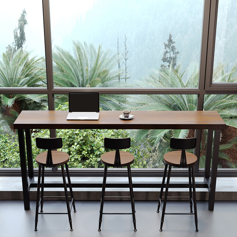 Solid Wood Dining Stools Contemporary Bar Stools with Footrest Clearhalo 'Bar Furniture' 'Bar Stools' 'bar_stools' 'furn' 'furn_bar_stools' 'Furniture' 'Kitchen & Dining Furniture' 6472751