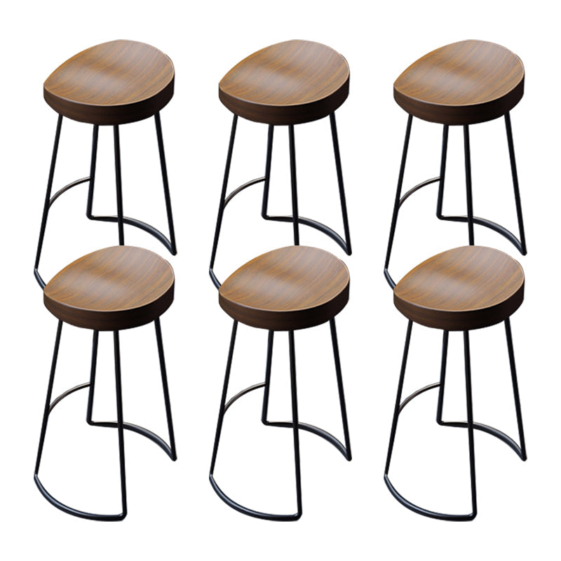 Solid Wood Dining Stools Contemporary Bar Stools with Footrest Backless 6 Piece Set Clearhalo 'Bar Furniture' 'Bar Stools' 'bar_stools' 'furn' 'furn_bar_stools' 'Furniture' 'Kitchen & Dining Furniture' 6472752