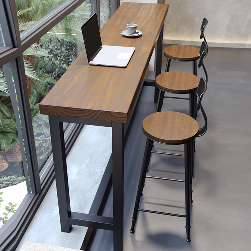Solid Wood Dining Stools Contemporary Bar Stools with Footrest Clearhalo 'Bar Furniture' 'Bar Stools' 'bar_stools' 'furn' 'furn_bar_stools' 'Furniture' 'Kitchen & Dining Furniture' 6472753