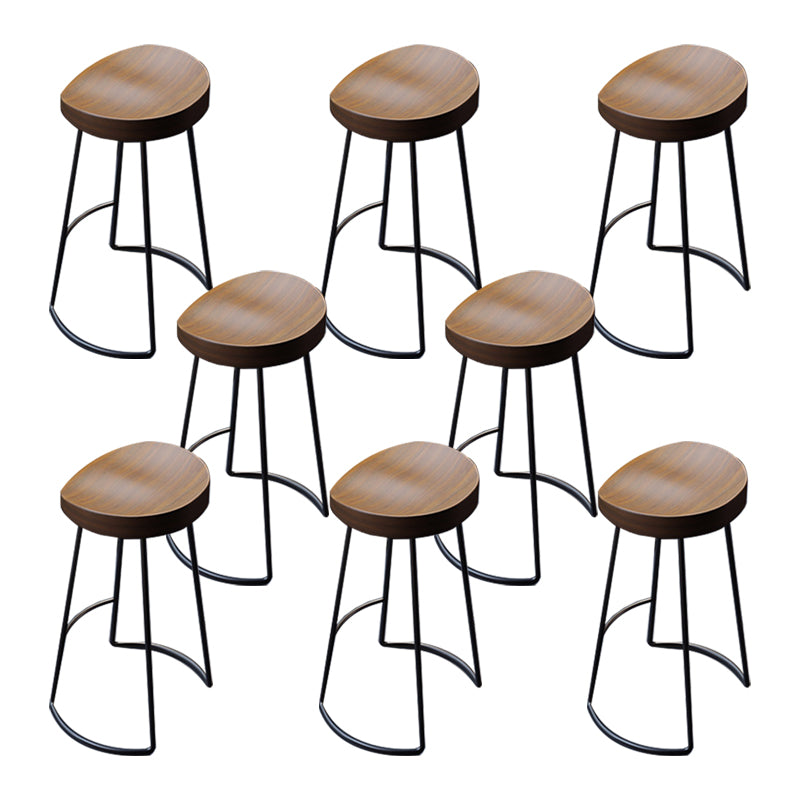 Solid Wood Dining Stools Contemporary Bar Stools with Footrest Backless 8 Piece Set Clearhalo 'Bar Furniture' 'Bar Stools' 'bar_stools' 'furn' 'furn_bar_stools' 'Furniture' 'Kitchen & Dining Furniture' 6472754