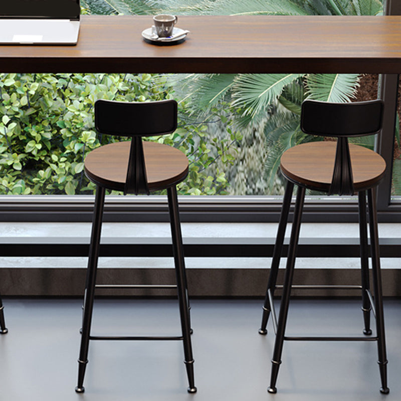 Solid Wood Dining Stools Contemporary Bar Stools with Footrest Clearhalo 'Bar Furniture' 'Bar Stools' 'bar_stools' 'furn' 'furn_bar_stools' 'Furniture' 'Kitchen & Dining Furniture' 6472755