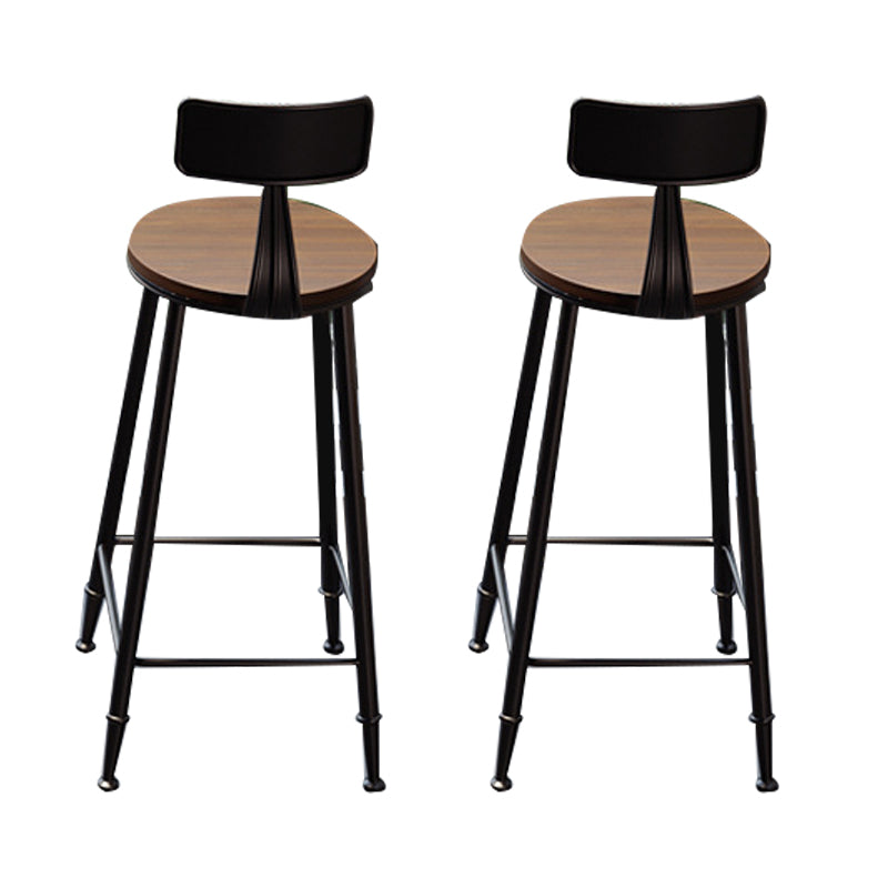 Solid Wood Dining Stools Contemporary Bar Stools with Footrest With Back 2 Piece Set Clearhalo 'Bar Furniture' 'Bar Stools' 'bar_stools' 'furn' 'furn_bar_stools' 'Furniture' 'Kitchen & Dining Furniture' 6472757