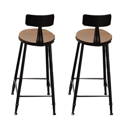 Solid Wood Dining Stools Contemporary Bar Stools with Footrest With Back 2 Piece Set Clearhalo 'Bar Furniture' 'Bar Stools' 'bar_stools' 'furn' 'furn_bar_stools' 'Furniture' 'Kitchen & Dining Furniture' 6472757