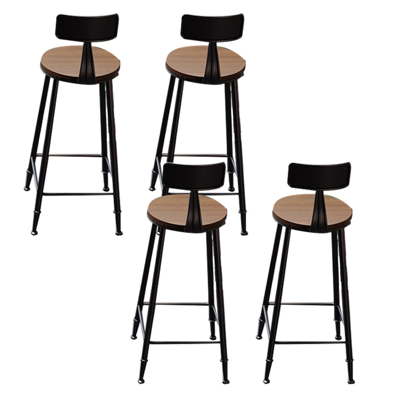 Solid Wood Dining Stools Contemporary Bar Stools with Footrest With Back 4 Piece Set Clearhalo 'Bar Furniture' 'Bar Stools' 'bar_stools' 'furn' 'furn_bar_stools' 'Furniture' 'Kitchen & Dining Furniture' 6472759