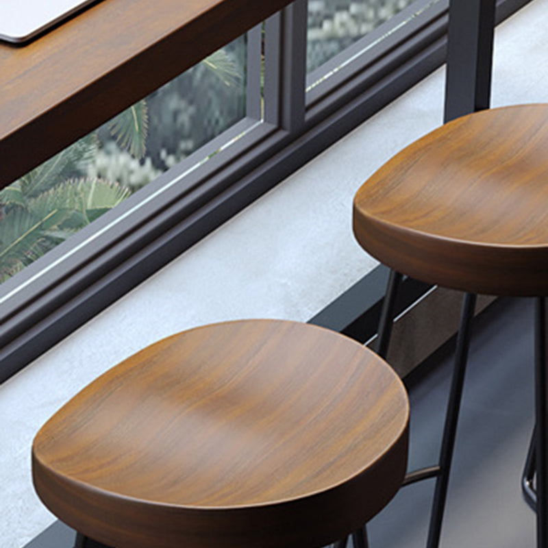 Solid Wood Dining Stools Contemporary Bar Stools with Footrest Clearhalo 'Bar Furniture' 'Bar Stools' 'bar_stools' 'furn' 'furn_bar_stools' 'Furniture' 'Kitchen & Dining Furniture' 6472760