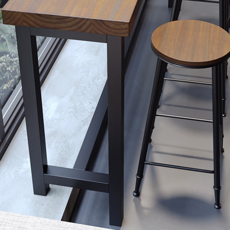 Solid Wood Dining Stools Contemporary Bar Stools with Footrest Clearhalo 'Bar Furniture' 'Bar Stools' 'bar_stools' 'furn' 'furn_bar_stools' 'Furniture' 'Kitchen & Dining Furniture' 6472762
