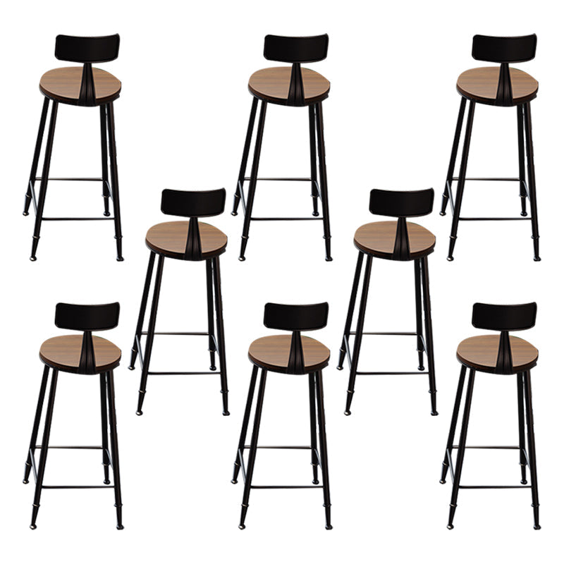 Solid Wood Dining Stools Contemporary Bar Stools with Footrest With Back 8 Piece Set Clearhalo 'Bar Furniture' 'Bar Stools' 'bar_stools' 'furn' 'furn_bar_stools' 'Furniture' 'Kitchen & Dining Furniture' 6472763