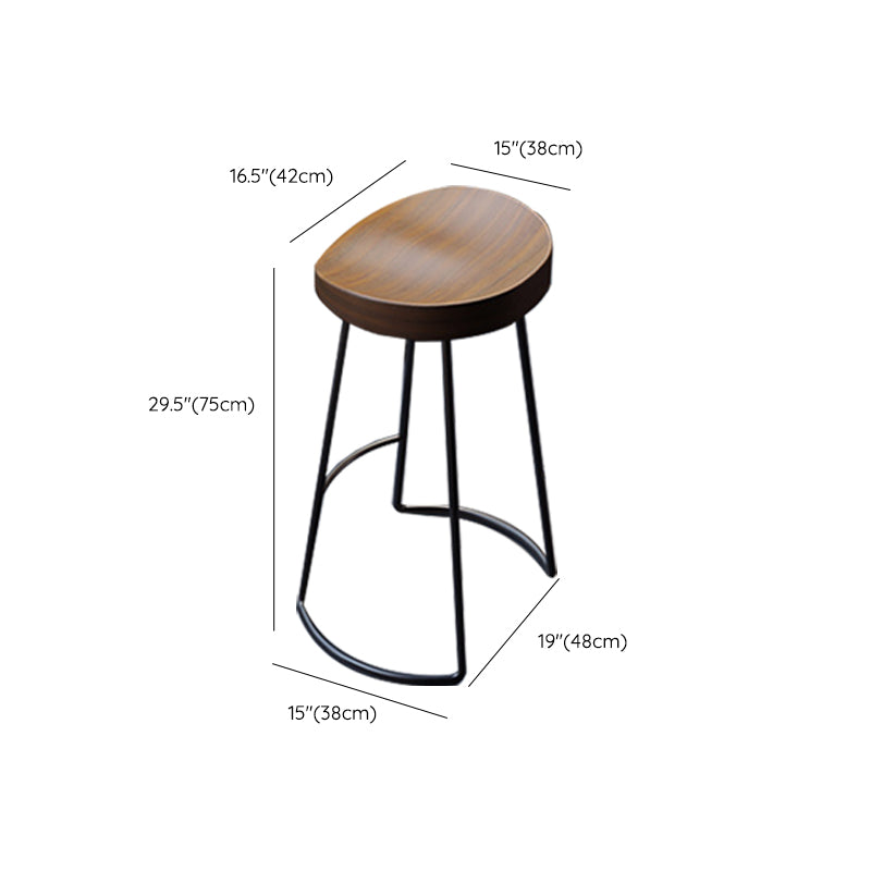 Solid Wood Dining Stools Contemporary Bar Stools with Footrest Clearhalo 'Bar Furniture' 'Bar Stools' 'bar_stools' 'furn' 'furn_bar_stools' 'Furniture' 'Kitchen & Dining Furniture' 6472765