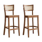 Taburete de bar de madera maciza para sala de estar, taburete de bar contemporáneo de ratán